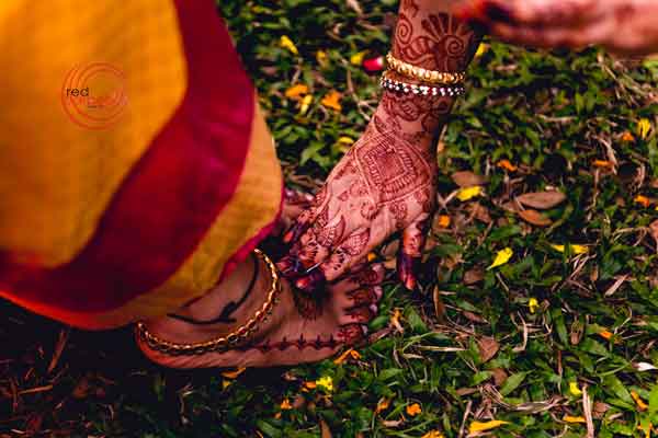 pada pooja feet worship of the bride 